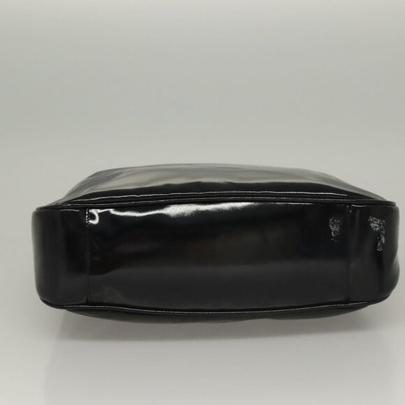 GUCCI Bamboo Hand Bag Enamel 2way Black Gold - Picture 12 of 16